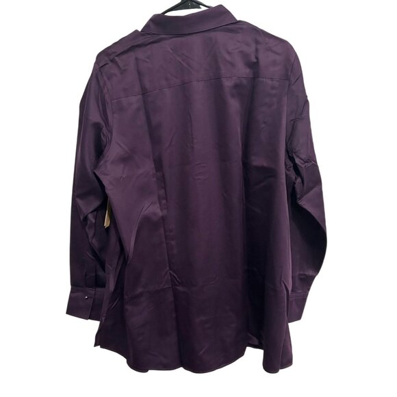 Coldwater Creek Womens Purple Button Up Shirt With Pleated Front Detail Sz 1X - Picture 2 of 11